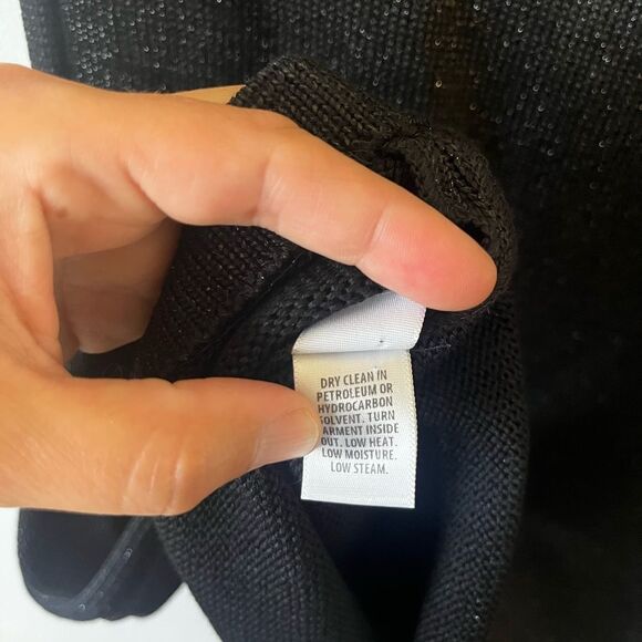 ST. JOHN Black Wool Blend Sleeveless Tank Sweater Top M - Picture 6 of 7